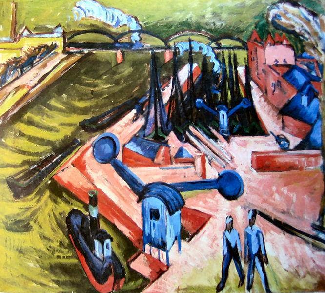 Frankfurter Westhafen by Ernst Ludwig Kirchner — Oil Painting Reproduction