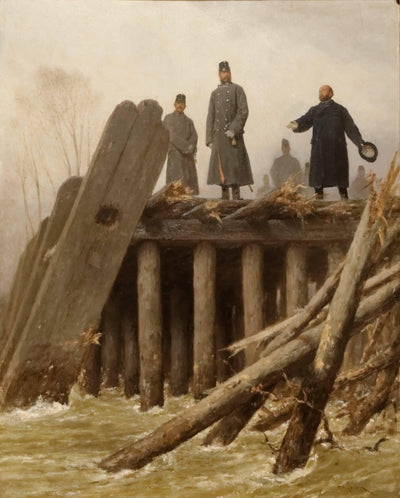 Franz Joseph I on Taborbrucke, 1862 (Floods of February 1862) in study