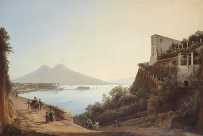View of Naples with Castel dell'Ovo and Mount Vesuvius seen from the Salita di San' Antonio in bedroom