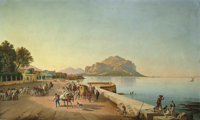 A stroll in Palermo by Franz Ludwig Catel — Oil Painting Reproduction