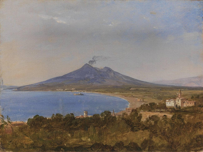 The Gulf of Naples with Vesuvius by Franz Ludwig Catel — Oil Painting Reproduction