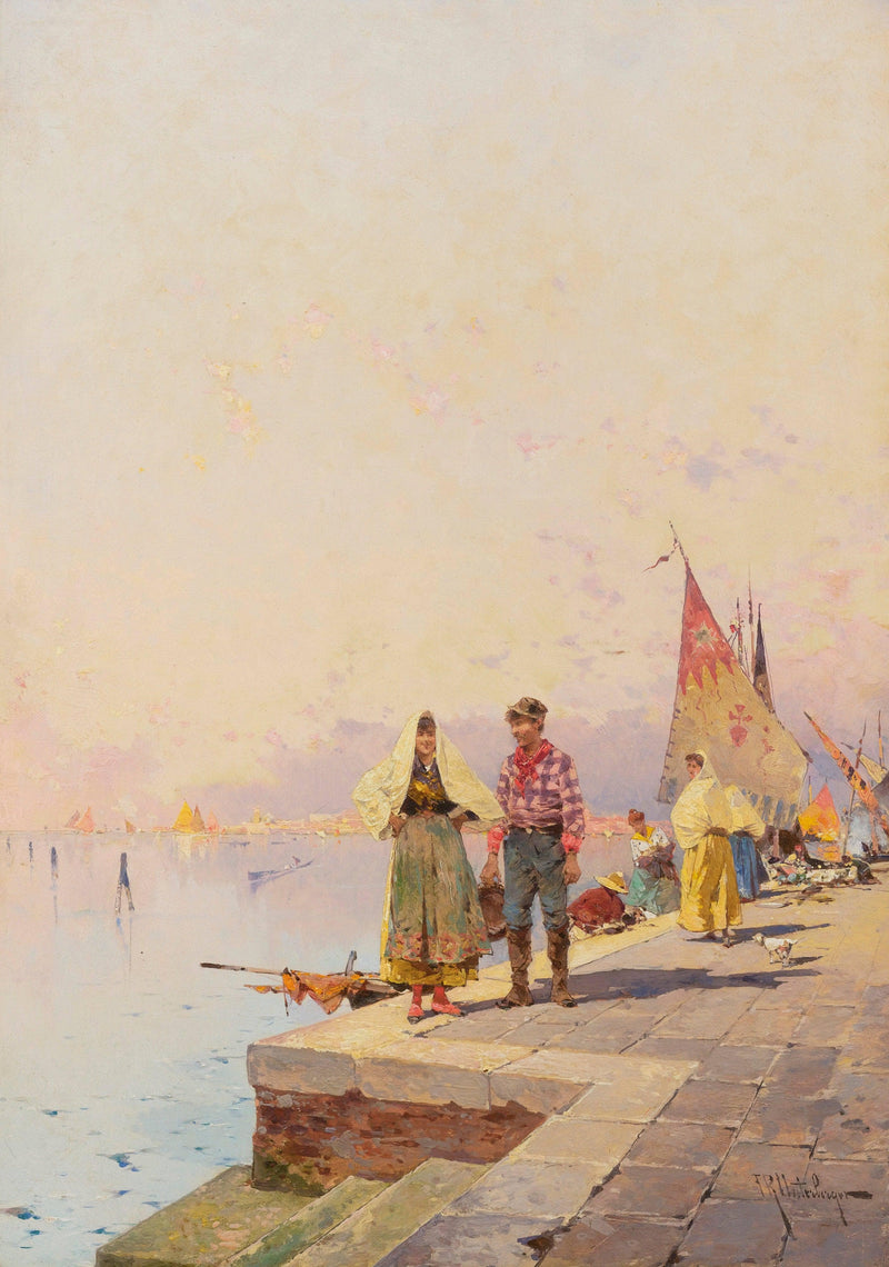 Sunny Day in Venice by Franz Richard Unterberger — Oil Painting Reproduction