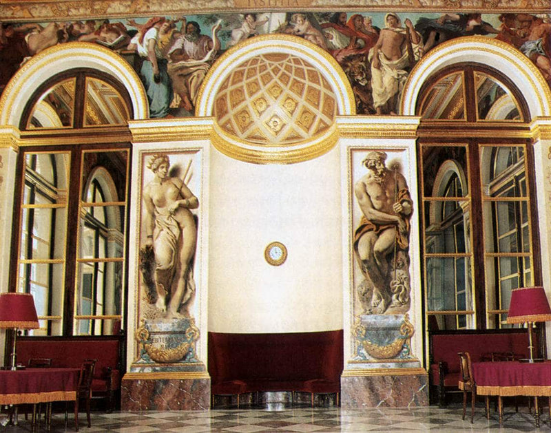 Frescoes on the west wall (Salon du Roi, Palais Bourbon, Paris) by Eugene Delacroix — Oil Painting Reproduction