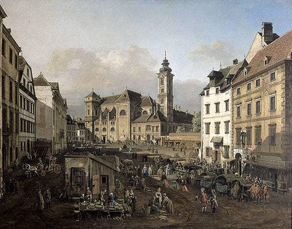 Freyung in Vienna, View from the southeast by Bernardo Bellotto — Oil Painting Reproduction