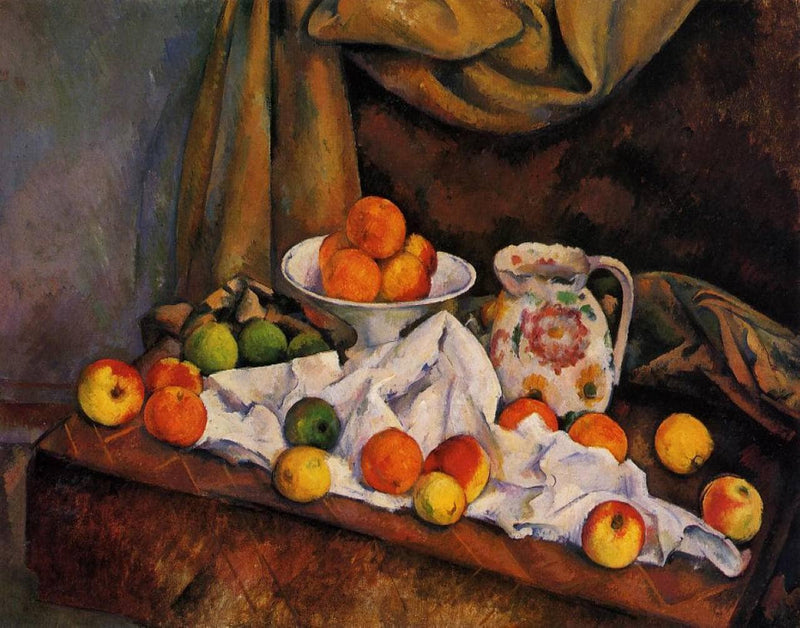 Fruit Bowl, Pitcher and Fruit by Paul Cezanne — Oil Painting Reproduction