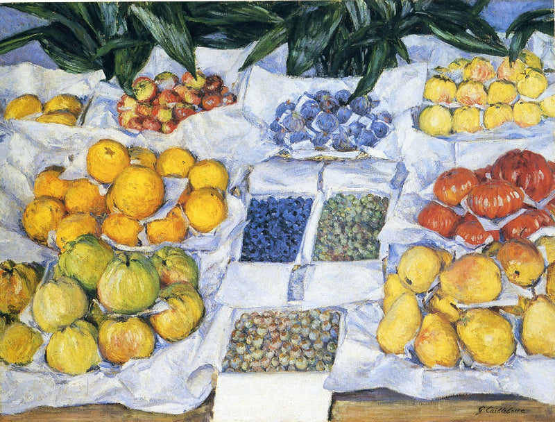 Fruit Displayed on a Stand by Gustave Caillebotte — Oil Painting Reproduction