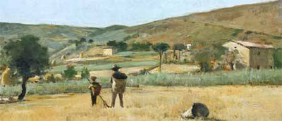 Gabbro landscape with peasants in apartment