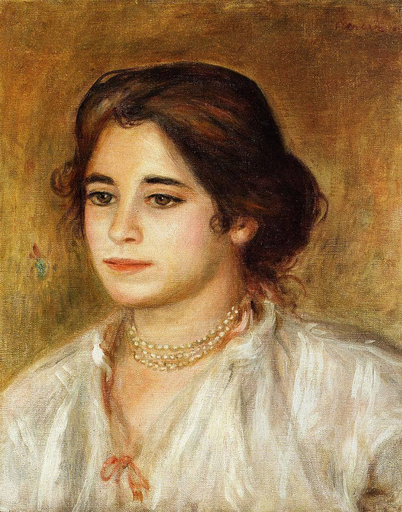 Gabrielle Wearing a Necklace by Pierre-Auguste Renoir — Oil Painting Reproduction