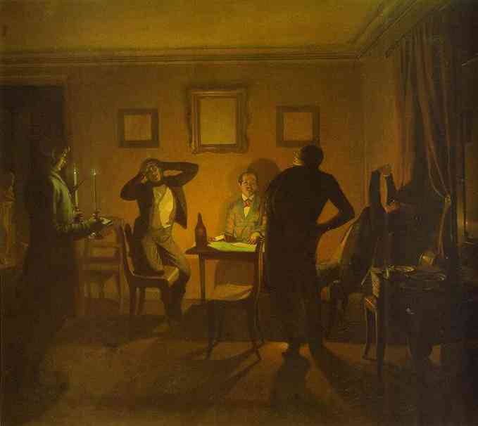 Gamblers by Pavel Fedotov — Oil Painting Reproduction