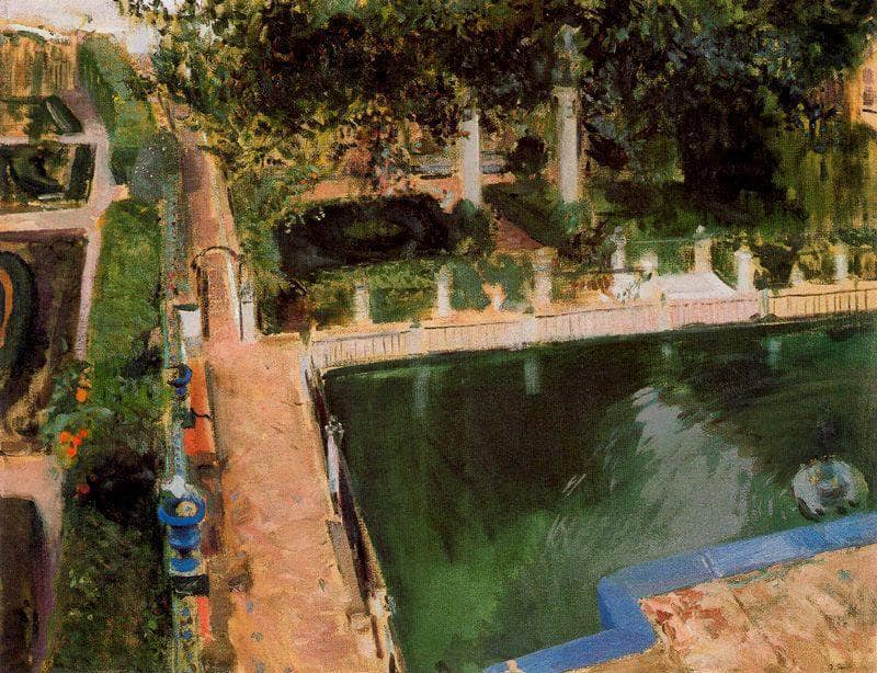 Garden of Carlos V in the Alcázar, Seville by Joaquín Sorolla — Oil Painting Reproduction
