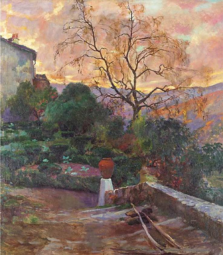 Garden of Spanish Farmhouse by Joaquín Sorolla — Oil Painting Reproduction