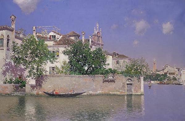 Garden Of The Vendramin Palace, Venice by Martín Rico y Ortega — Oil Painting Reproduction