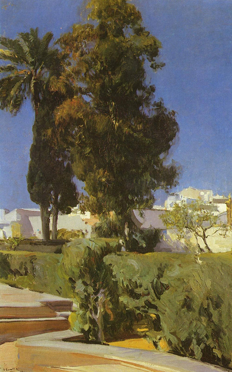 Gardens of Alcazar (Sevilla) by Joaquín Sorolla — Oil Painting Reproduction