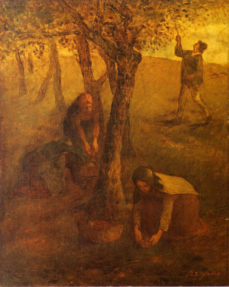Gathering Apples by Jean-Francois Millet — Oil Painting Reproduction