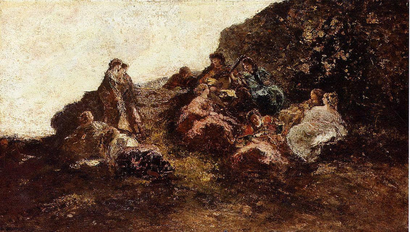 Gathering of Elegant Women by Adolphe Joseph Thomas Monticelli — Oil Painting Reproduction