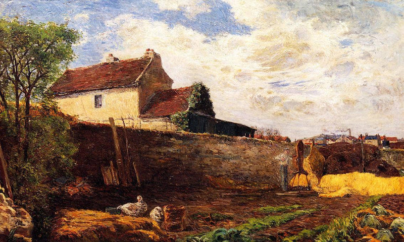 Geese on the farm by Paul Gauguin — Oil Painting Reproduction