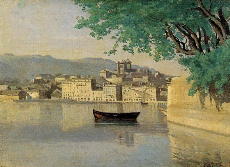 Geneva View of Part of the City by Camille Corot — Oil Painting Reproduction