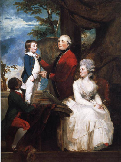 George Grenville, Earl Temple, Mary, Countess Temple, and Their Son Richard in kitchen