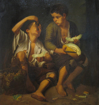 George Henry Hall after Bartolomé Esteban Murillo Boys Eating Grapes and Melon (copy) in study