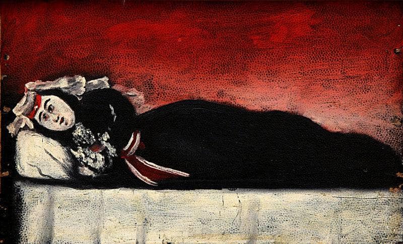 Georgian woman on a couch by Niko Pirosmani — Oil Painting Reproduction