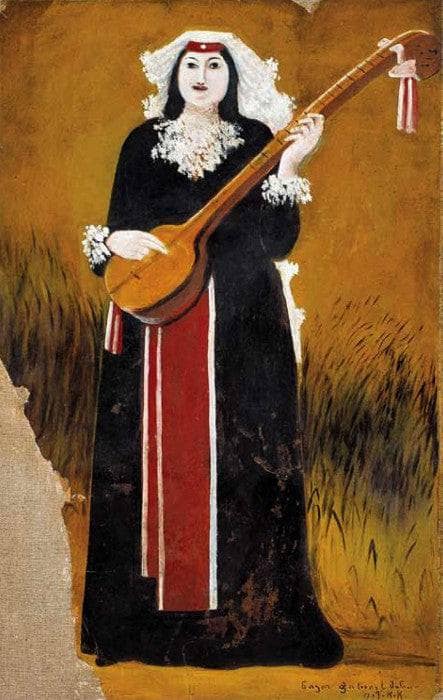 Georgian woman with thari by Niko Pirosmani — Oil Painting Reproduction