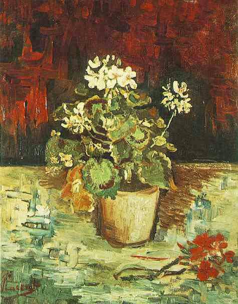Geranium in a Flowerpot by Vincent van Gogh — Oil Painting Reproduction