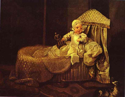 Gerard Anne Edwards in His Cradle in hallway
