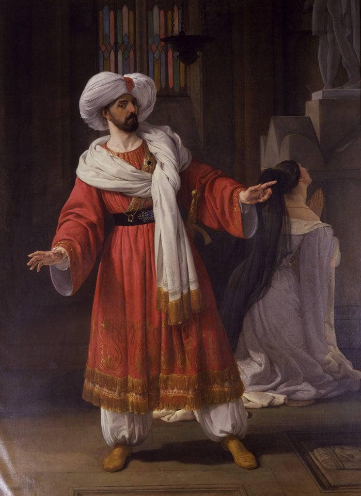 Portrait of Giovanni David as Alessandro in Pacini's Gli arabi nelle Gallie by Francesco Hayez — Oil Painting Reproduction