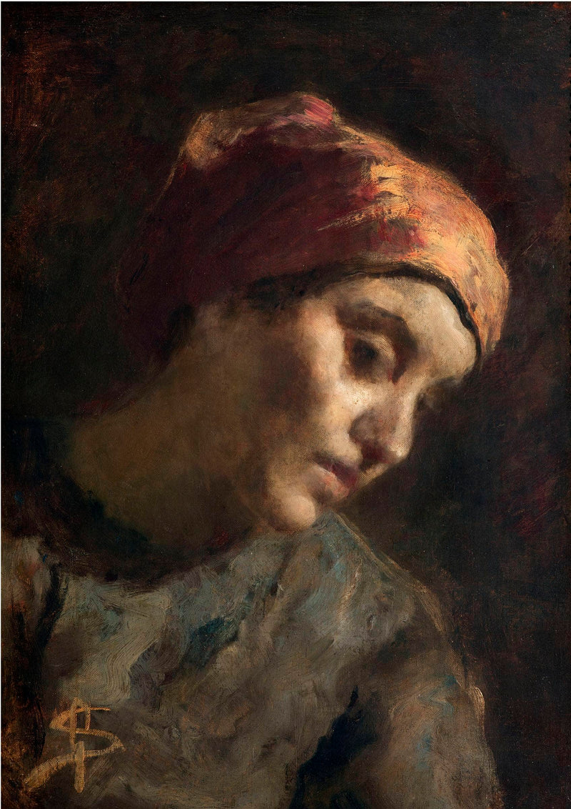 Portrait of a peasant woman by Giovanni Segantini — Oil Painting Reproduction