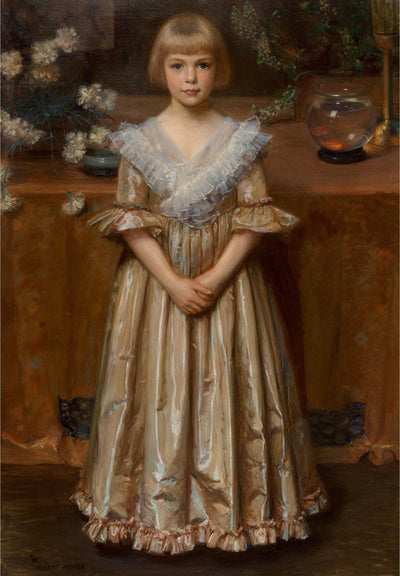 Girl and Goldfish Bowl in living room