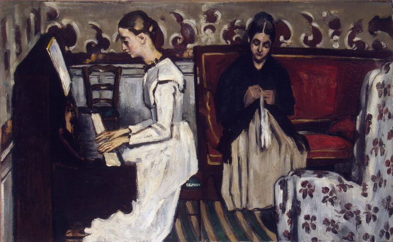 Girl at the Piano (Overture to Tannhauser) by Paul Cezanne — Oil Painting Reproduction