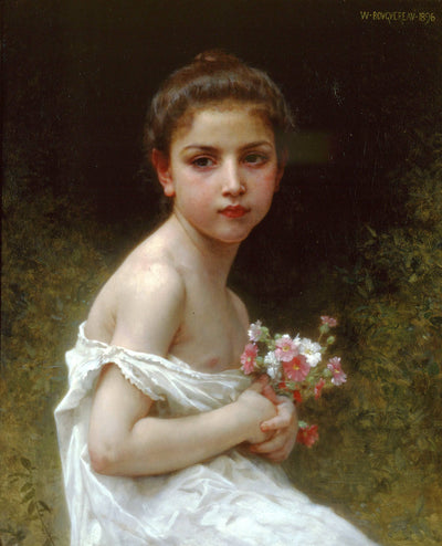 Girl bouquet in living room
