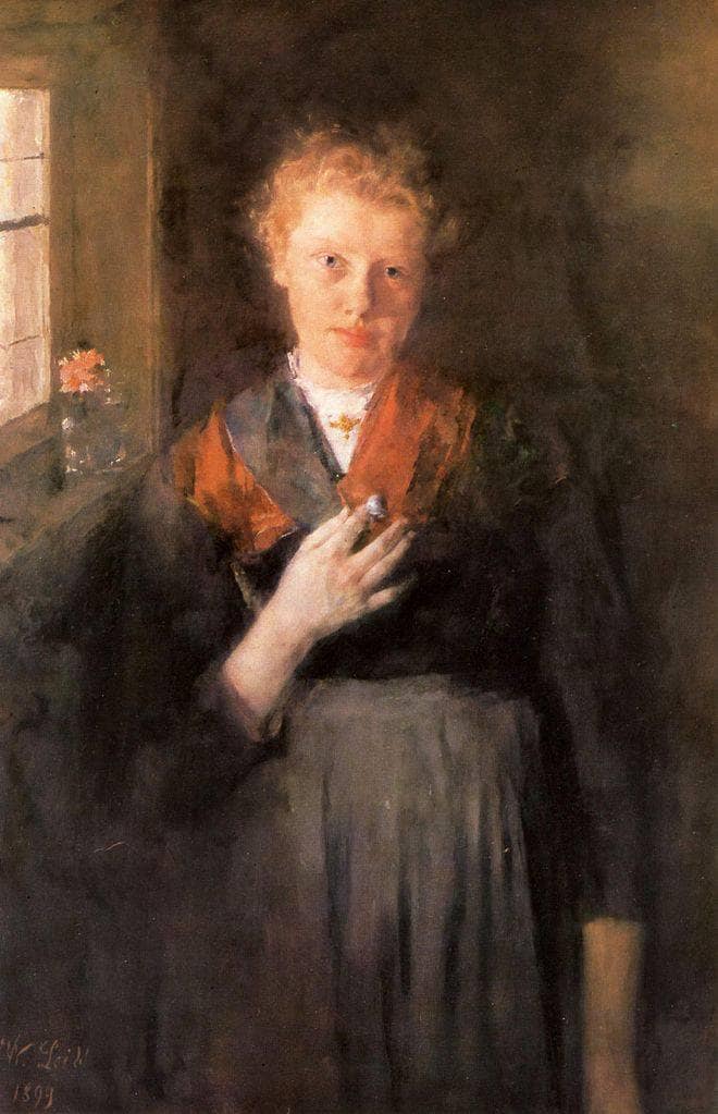 Girl by a Window by Wilhelm Leibl — Oil Painting Reproduction
