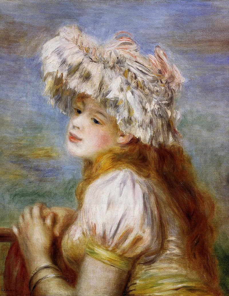 Girl in a Lace Hat by Pierre-Auguste Renoir — Oil Painting Reproduction