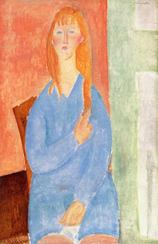 Girl in Blue by Amedeo Modigliani — Oil Painting Reproduction