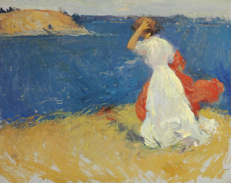 Girl on the Headland by Frank W. Benson — Oil Painting Reproduction