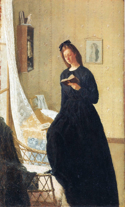 Girl Reading at the Window in bedroom