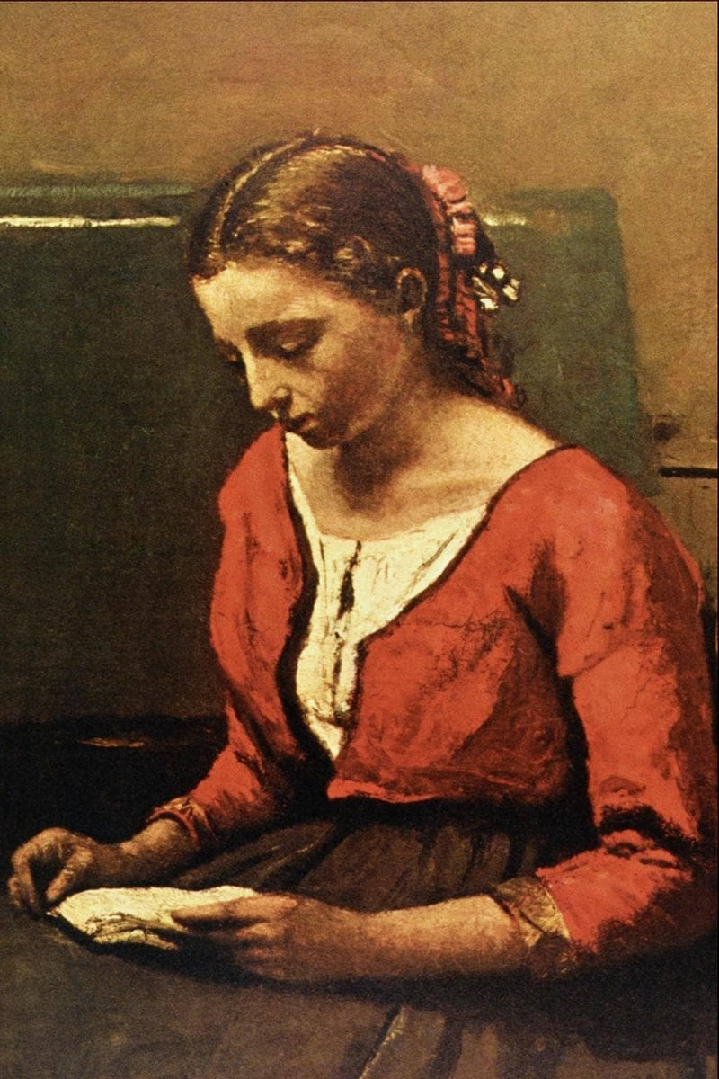 Girl Reading by Camille Corot — Oil Painting Reproduction