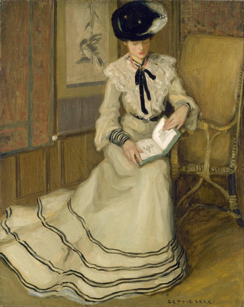 Girl Reading by Frederick Carl Frieseke — Oil Painting Reproduction