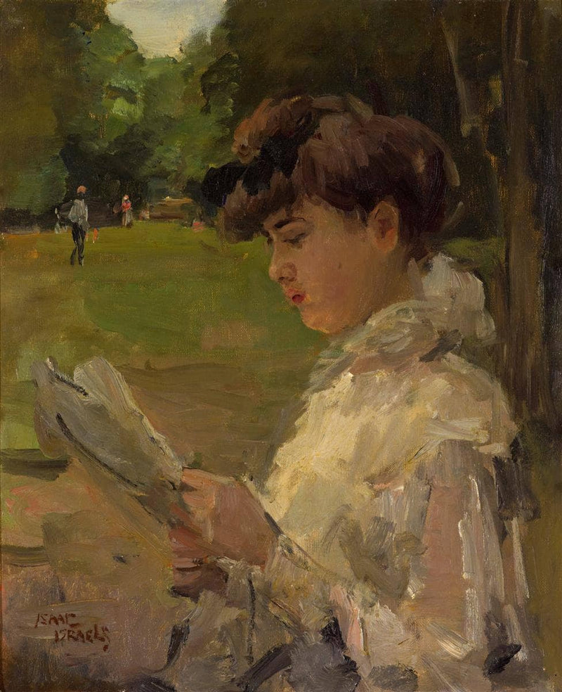 Girl Reading by Isaac Israels — Oil Painting Reproduction