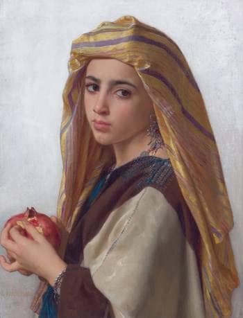 Girl with a Pomegranate by William-Adolphe Bouguereau — Oil Painting Reproduction