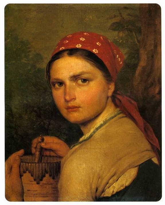 Girl with Burak by Alexey Venetsianov — Oil Painting Reproduction