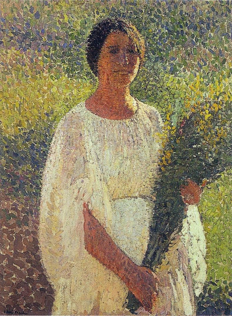 Girl with Flowers by Henri Martin — Oil Painting Reproduction