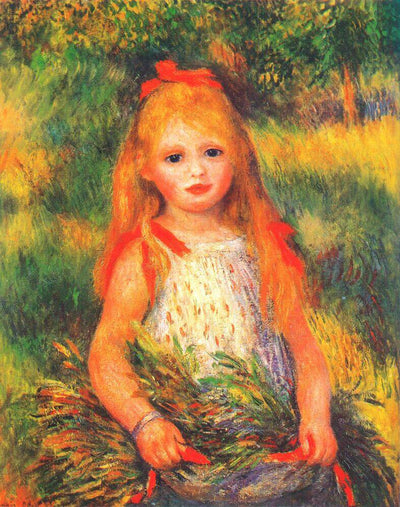 Girl with Flowers in hallway
