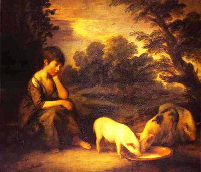 Girl with Pigs in home office