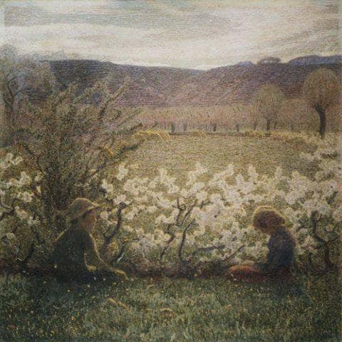 Flowery meadow by Pellizza da Volpedo — Oil Painting Reproduction