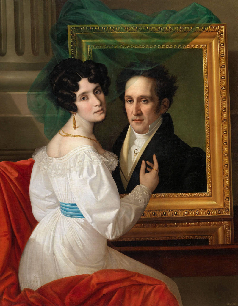 Double portrait by Giuseppe Tominz — Oil Painting Reproduction