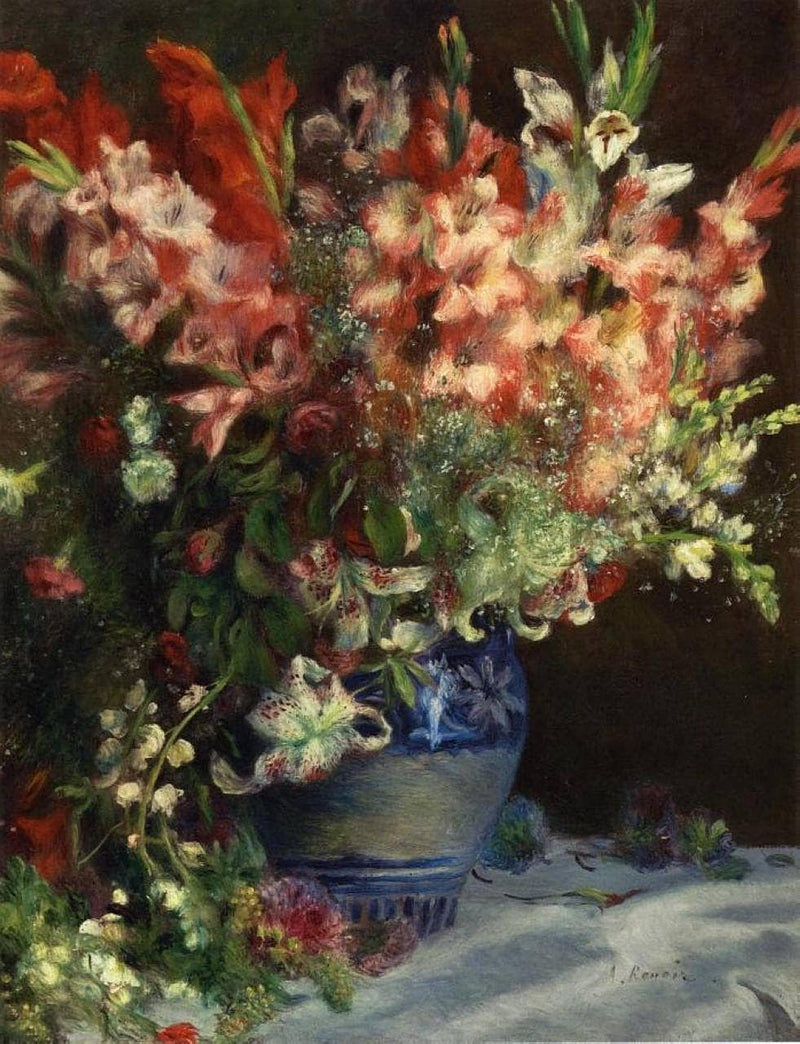 Gladiolas in a Vase by Pierre-Auguste Renoir — Oil Painting Reproduction