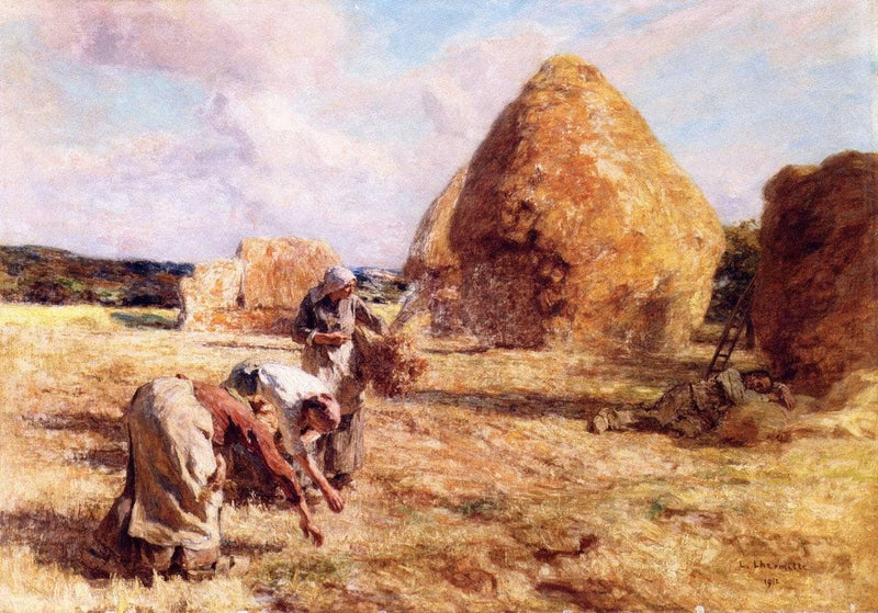 Gleaners near the millstones by Léon Augustin Lhermitte — Oil Painting Reproduction