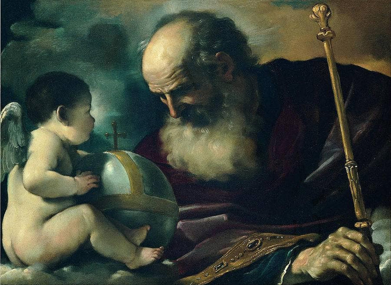 God the Father and Angel by Guercino — Oil Painting Reproduction